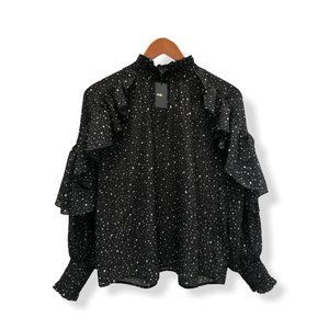 Maje | Printed Star Ruffle Blouse